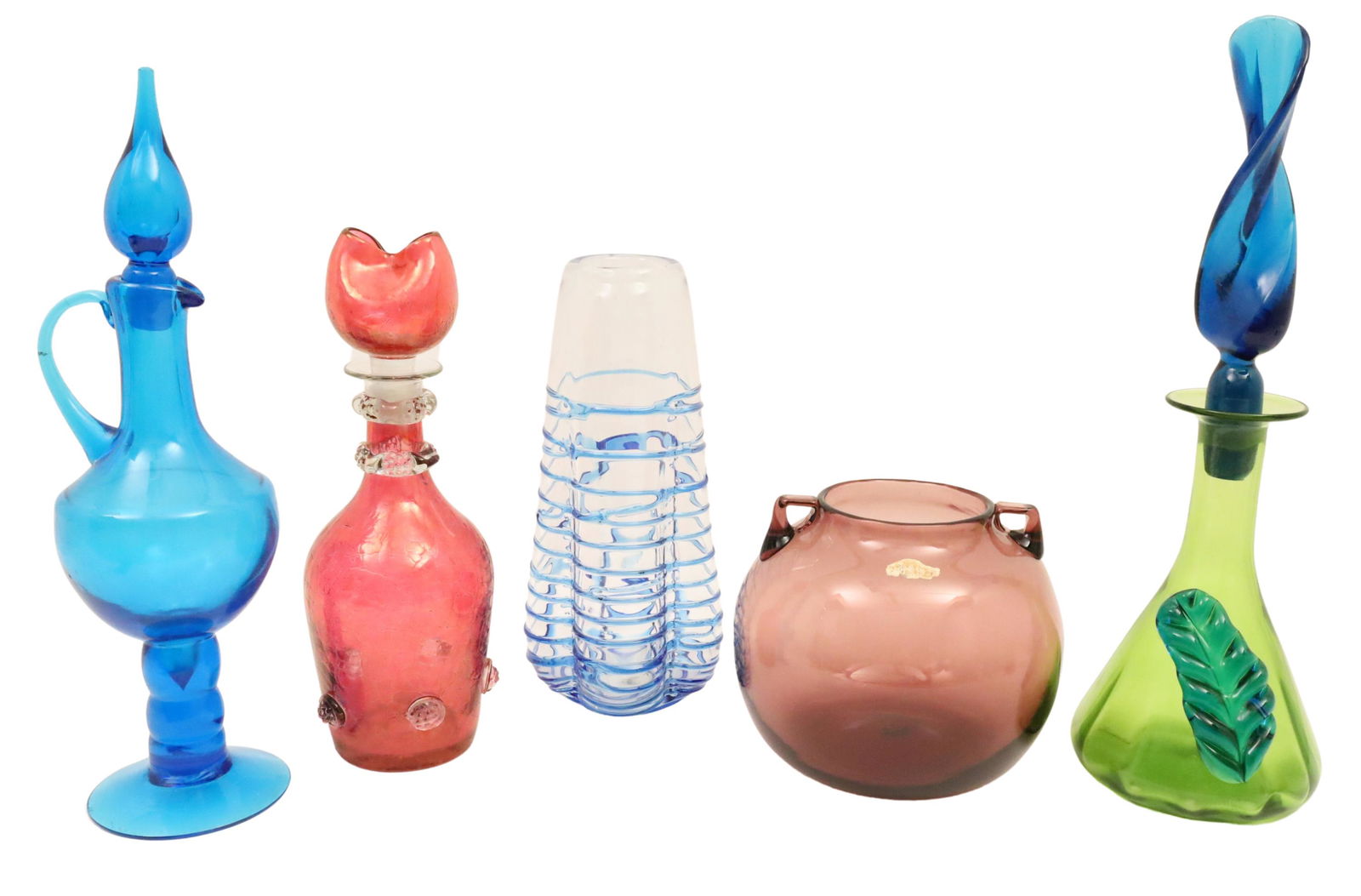 5 PCS ART GLASS INCL. BLENKO (1 of 9)