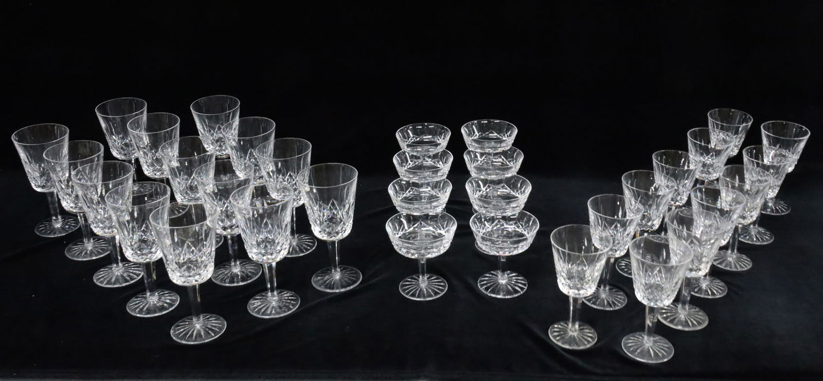 34 PC. LOT OF WATERFORD CRYSTAL STEMWARE (1 of 4)