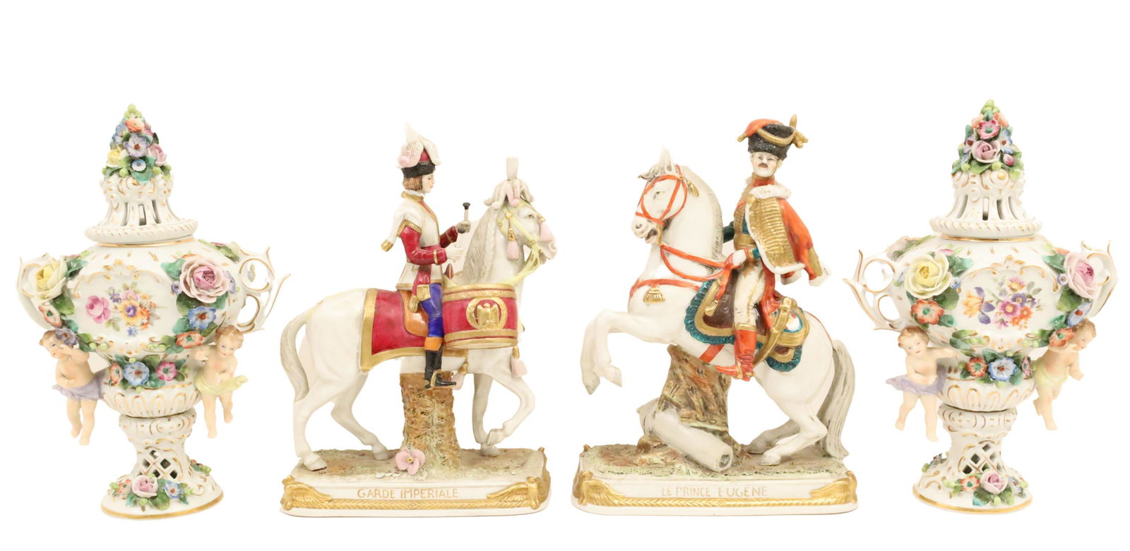 4 PC BAVARIAN PORCELAIN GARNITURE (1 of 9)