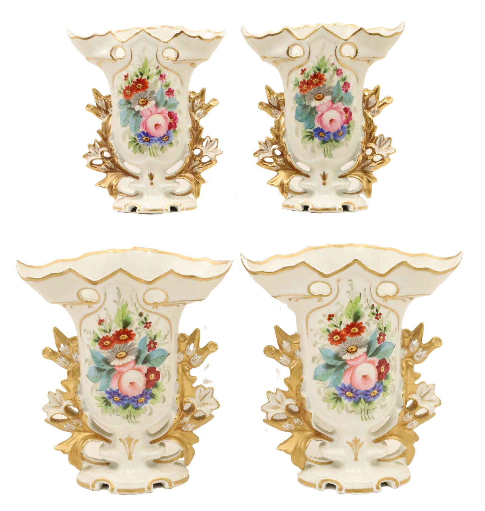 2 PAIRS OF VISTA ALEGRE PORCELAIN BRAGA VASES (1 of 3)