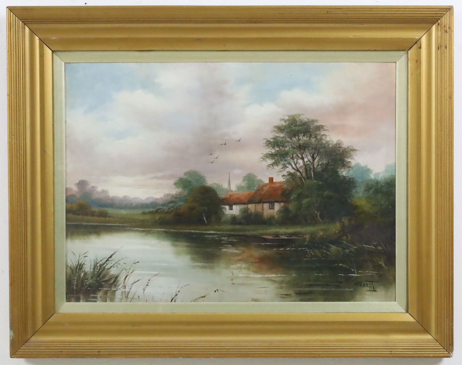 ENGLISH OIL ON PANEL LANDSCAPE PAINTING, A. NORTH (1 of 4)