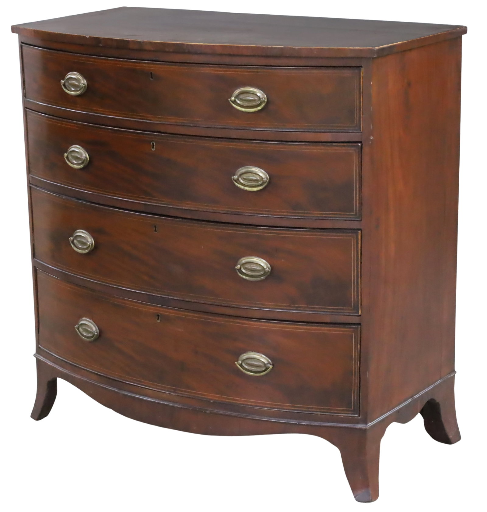 ENGLISH MAHOGANY BOWFRONT CHEST (1 of 5)