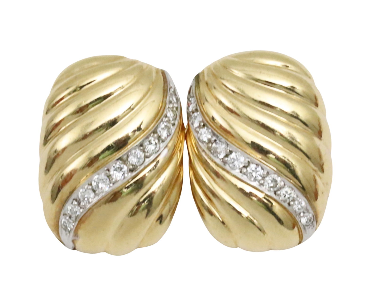 PR. OF 14K YG & DIAMOND EARRINGS (1 of 4)