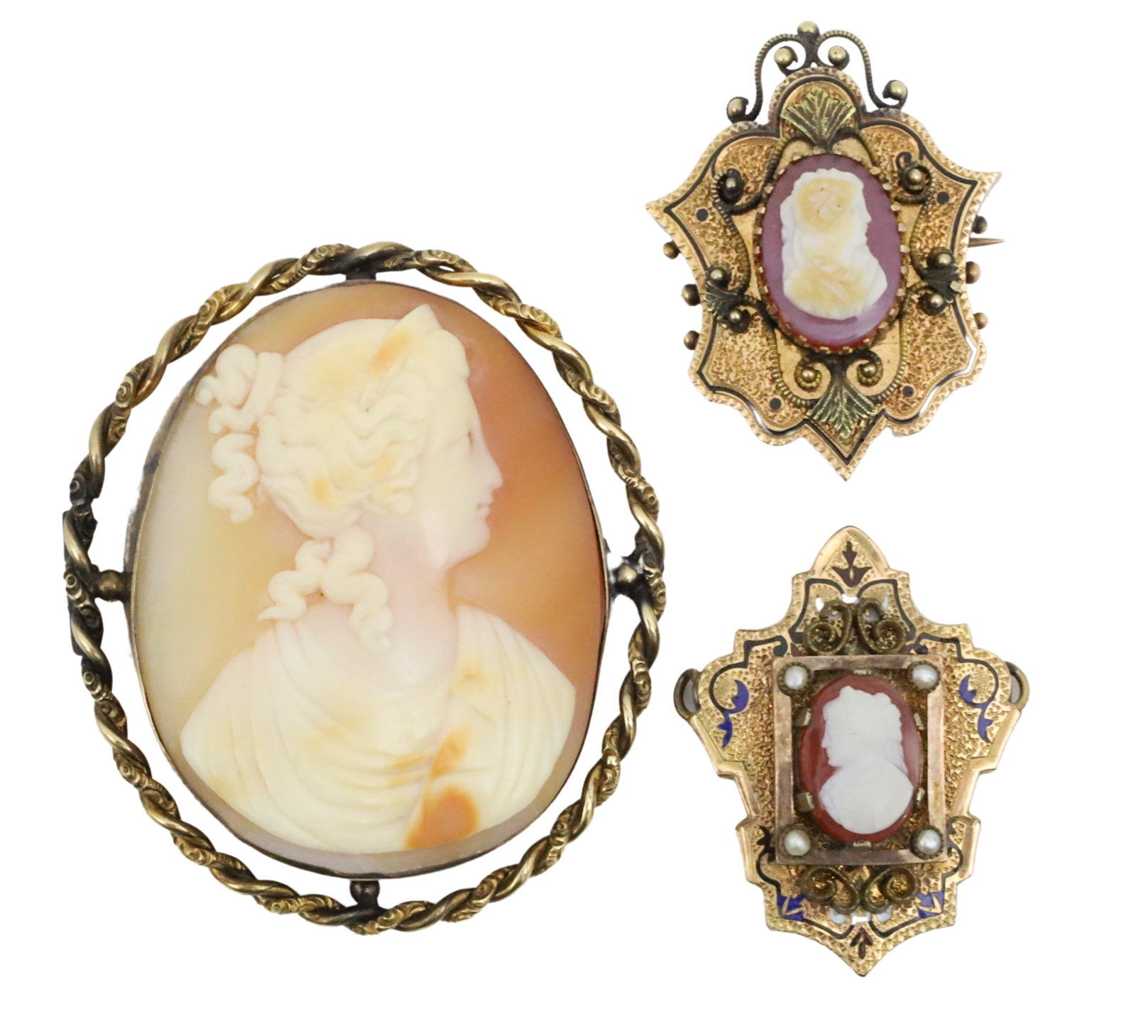 3 PC. LOT OF CAMEO BROOCHES (1 of 5)
