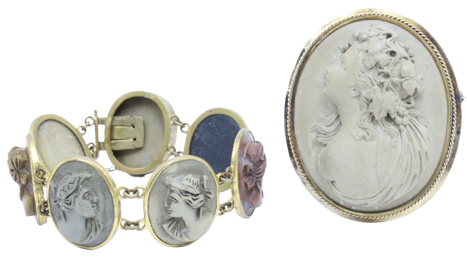 2 PC. LOT OF LAVA CAMEO JEWELRY (1 of 5)