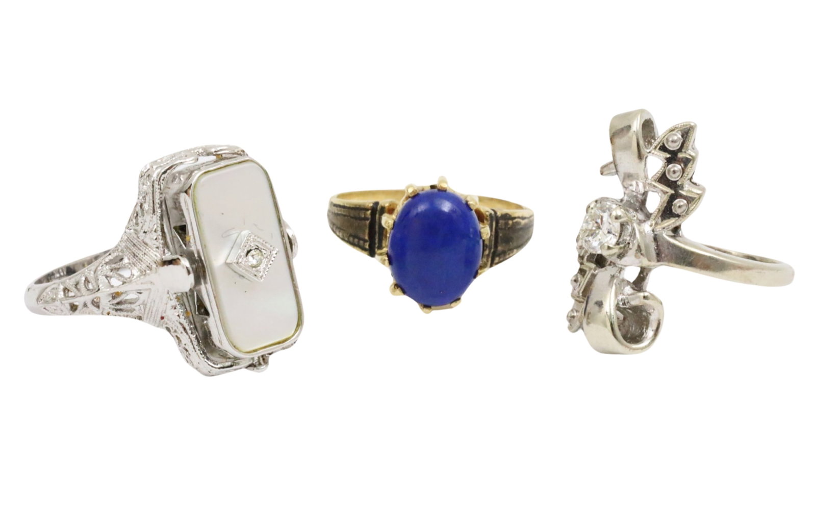 3 PC. LOT OF MISC. 14K & 18K GOLD RINGS (1 of 10)