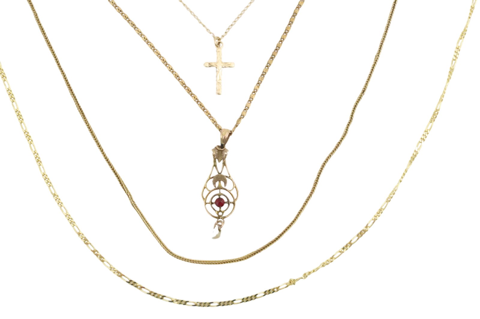 MISC. ESTATE LOT OF 4 GOLD CHAINS (1 of 5)