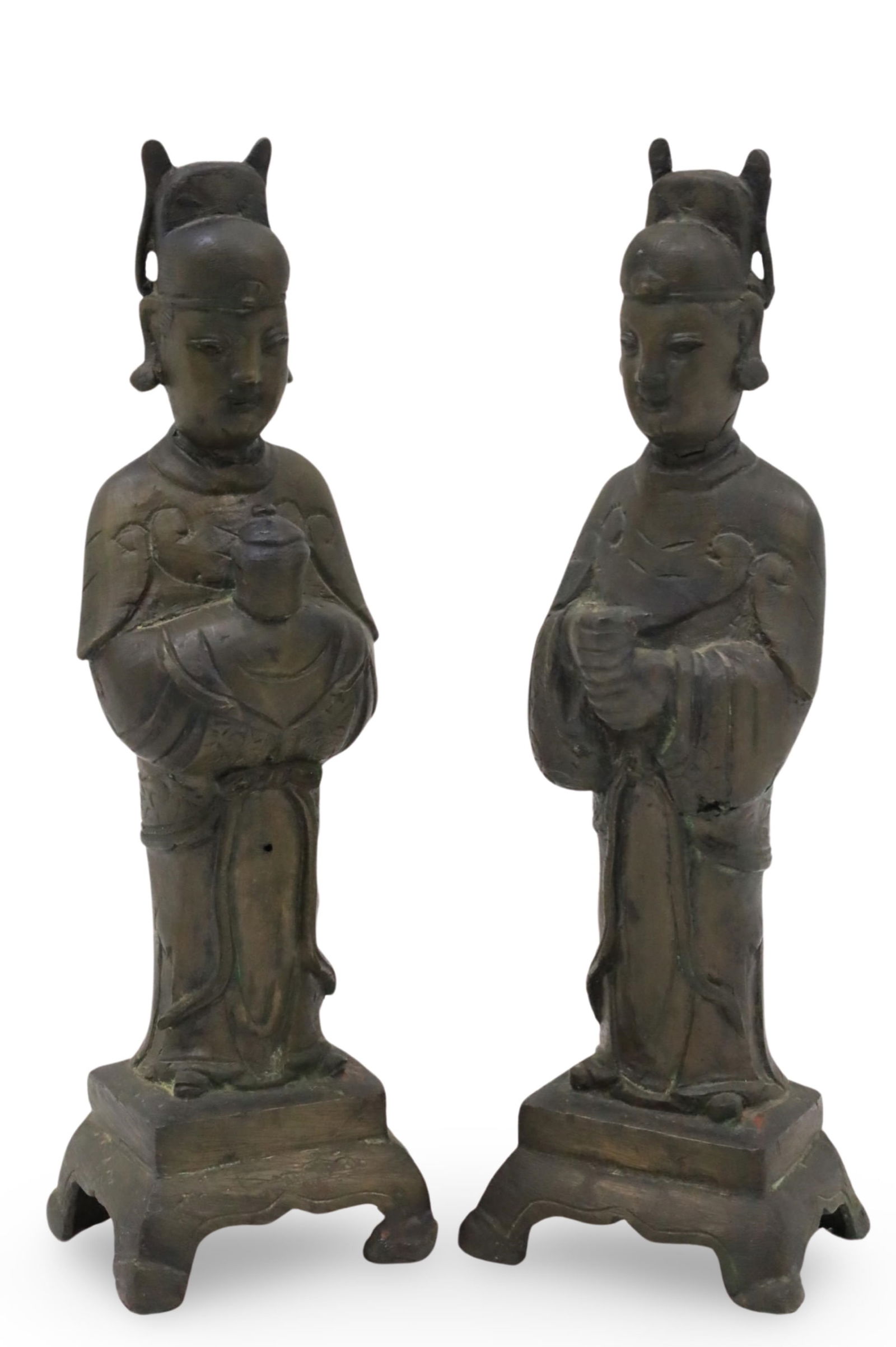 PR CHINESE BRONZE MING COURT FIGURES (1 of 4)