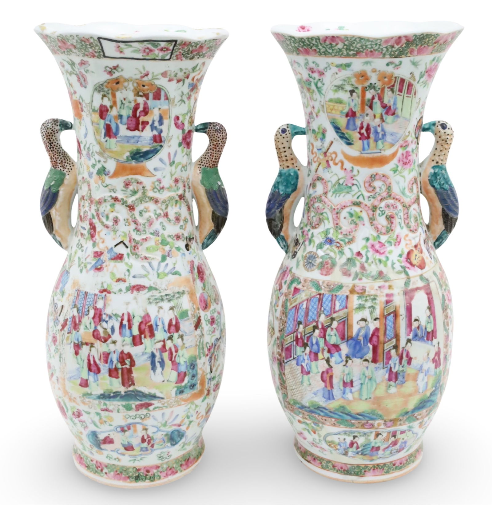 PAIR OF CHINESE ROSE FAMILLE VASES (1 of 8)