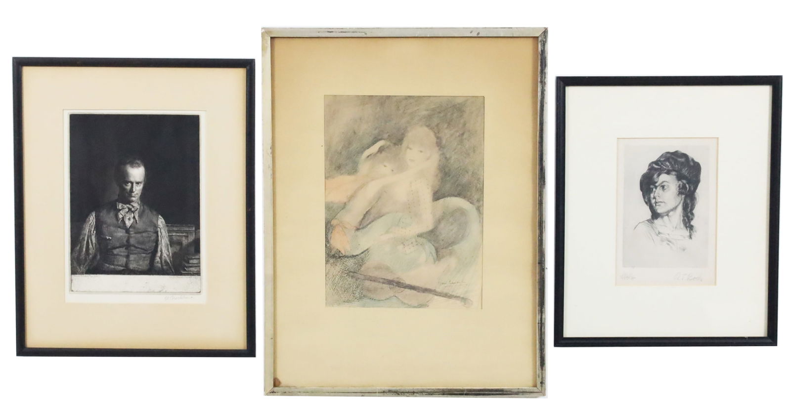 3PC WORKS ON PAPER, BROADHURST, BOCK, LAURENCIN (1 of 7)