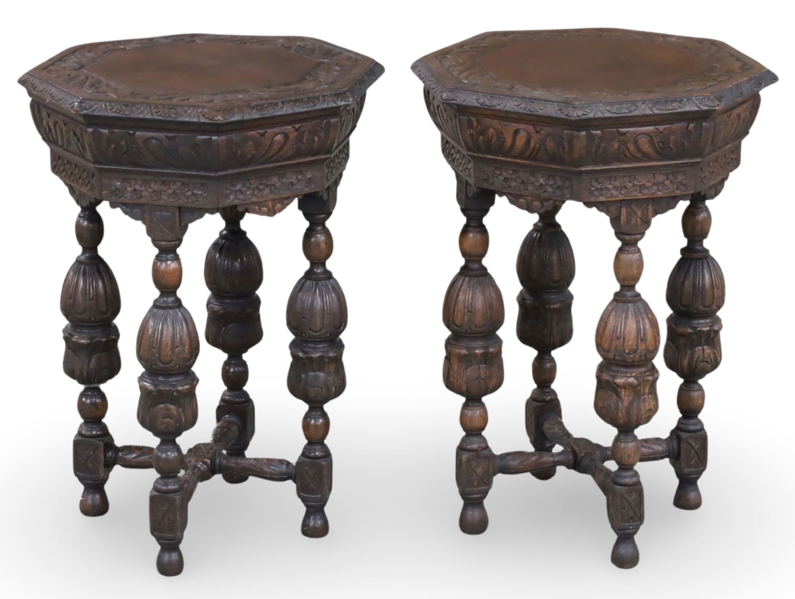 PAIR OF FRENCH WALNUT OCCASIONAL TABLES (1 of 3)
