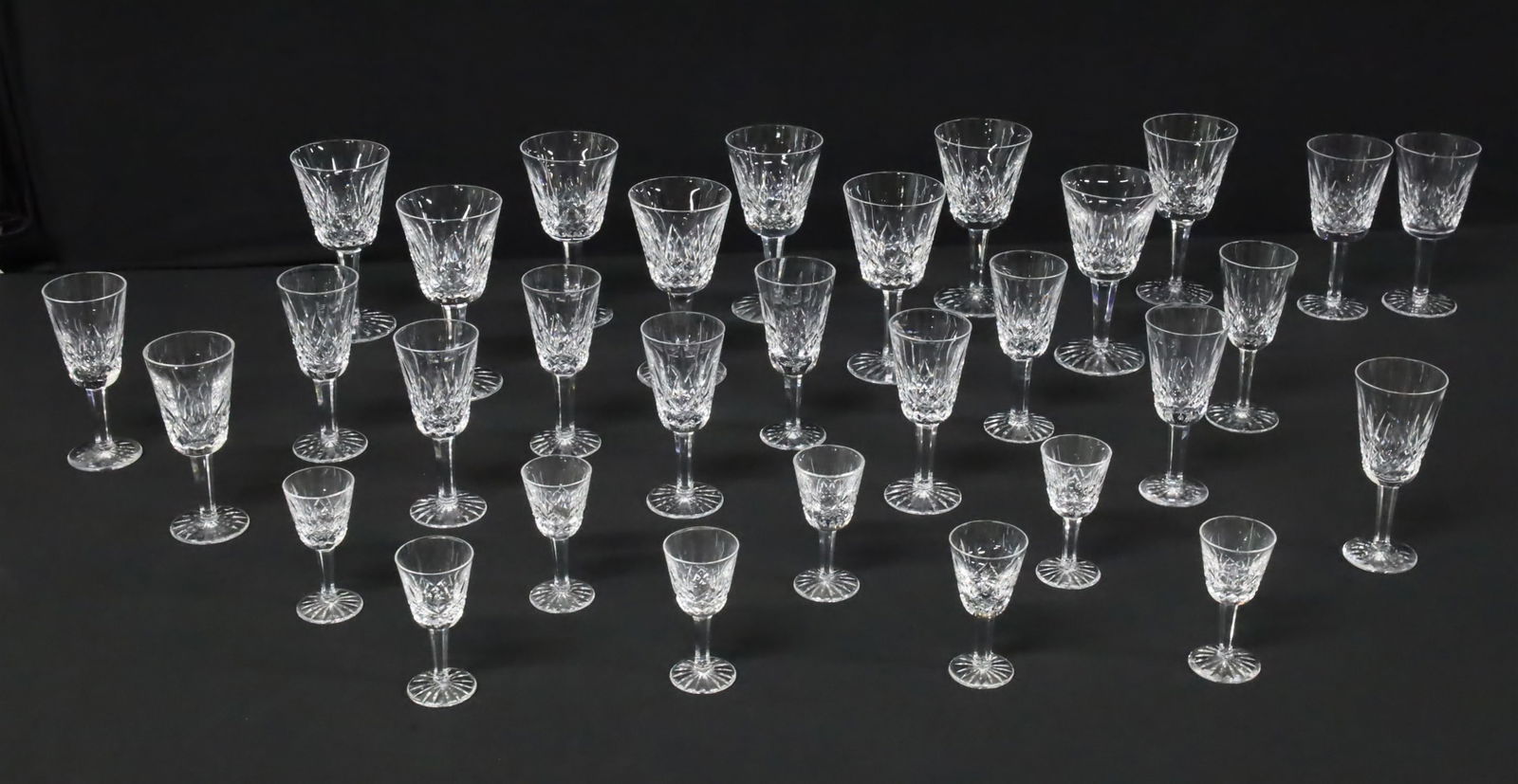 31 PCS WATERFORD CRYSTAL STEMWARE, LISMORE (1 of 2)