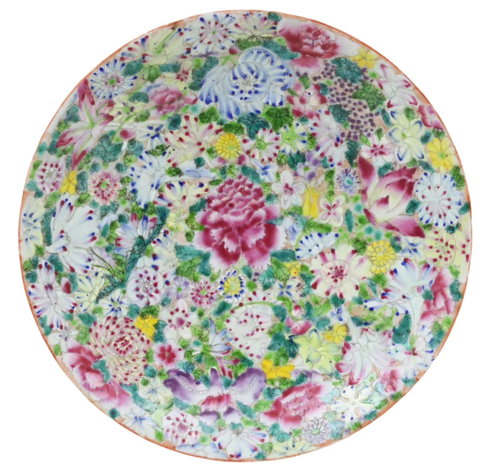 CHINESE ROSE FAMILLE PORCELAIN CHARGER (1 of 5)