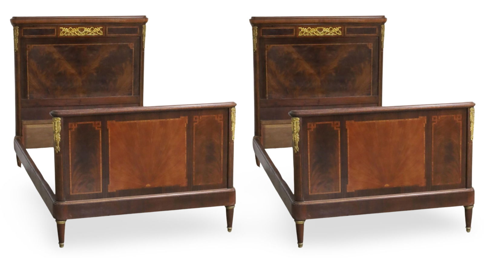 PR OF FRENCH BRONZE MTD TWIN BEDS (1 of 1)