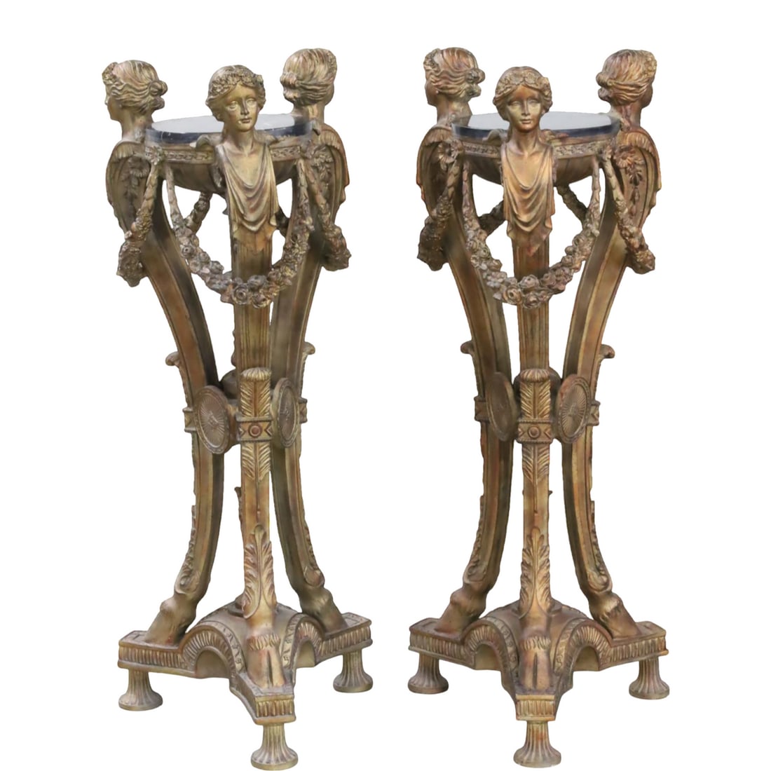 PR.OF FRENCH EMPIRE INSPIRED M/T PEDESTALS (1 of 3)