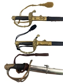THREE FRENCH NAVAL SABERS
