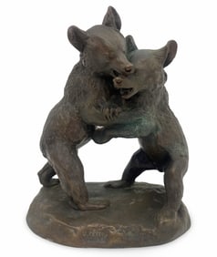 BRONZE BEARS SIGNED V.PETER