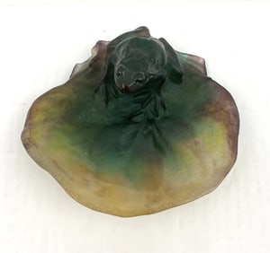 FRENCH ARTGLASS FROG SIGNED DAUM