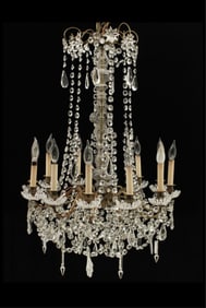 FRENCH CRYSTAL 12 LIGHT CHANDELIER