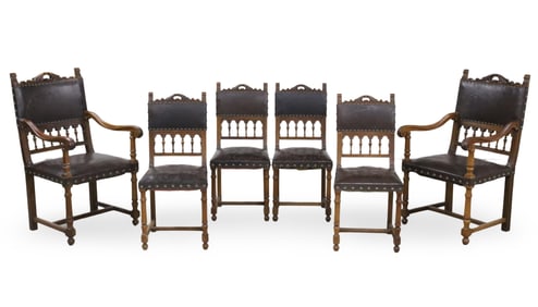 SET OF 6 FRENCH RENAISSANCE DINING CHAIRS