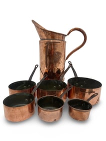 7PC LOT OF FRENCH COPPER