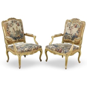 PR FRENCH GILTWOOD FAUTEUILS, 19TH C.