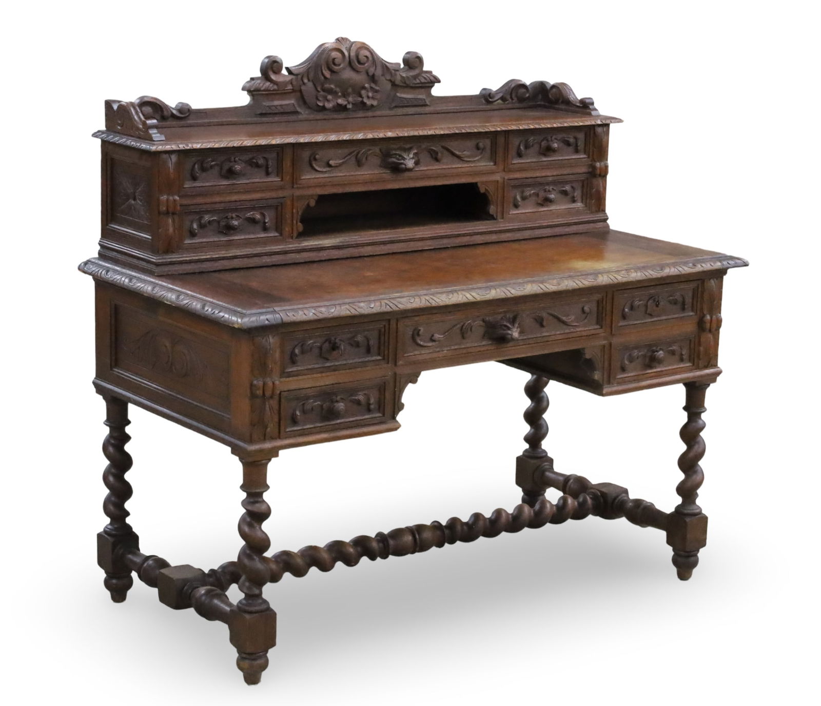 FRENCH OAK WRITING DESK (1 of 7)