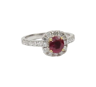18K RUBY AND DIAMOND RING