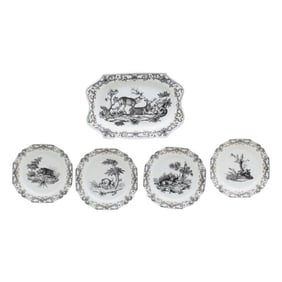 5 PC MOTTAHEDEH DU PAQUIER PLATES AND PLATTER
