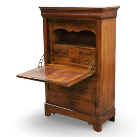 LOUIS PHILIPPE WALNUT SECRETAIRE ABBATANT
