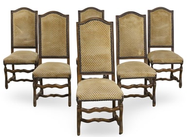 SET OF 6 LOUIS XIII WALNUT CHAIRS
