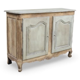 LOUIS XV STYLE POLYCHROME WALNUT BUFFET, 19TH C.