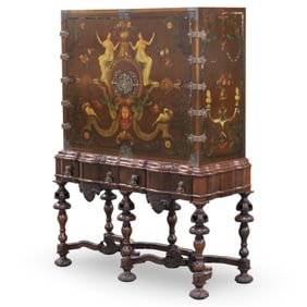 ENGLISH RENAISSANCE STYLE CABINET ON STAND