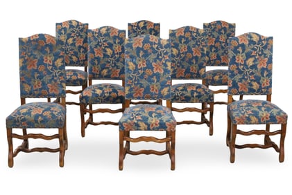 8 FRENCH WALNUT DINING CHAIRS