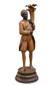 POLYCHROME CARVED WOOD BLACKAMOOR