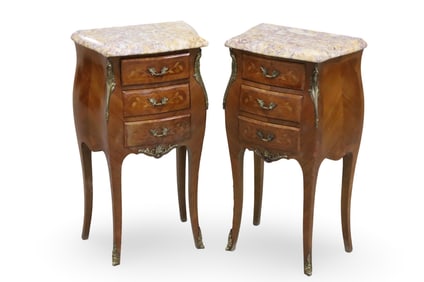 PR LOUIS XV STYLE M/T BEDSIDE COMMODES