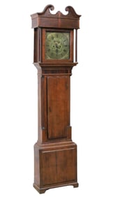 ENGLISH OAK & MAH. GRANDFATHER CLOCK