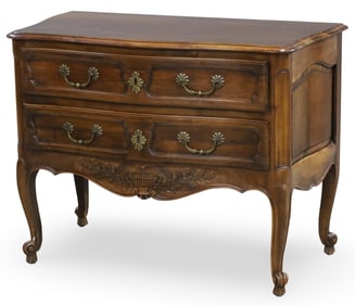 LOUIS XV STYLE WALNUT COMMODE