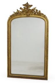 FINE LOUIS XV STYLE GILTWOOD MIRROR, 19TH C.