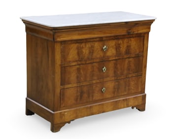 LOUIS PHILIPPE MARBLE TOP MAHOGANY COMMODE