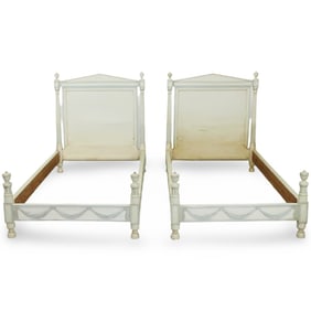 PR FRENCH LOUIS XVI STYLE TWIN BEDS