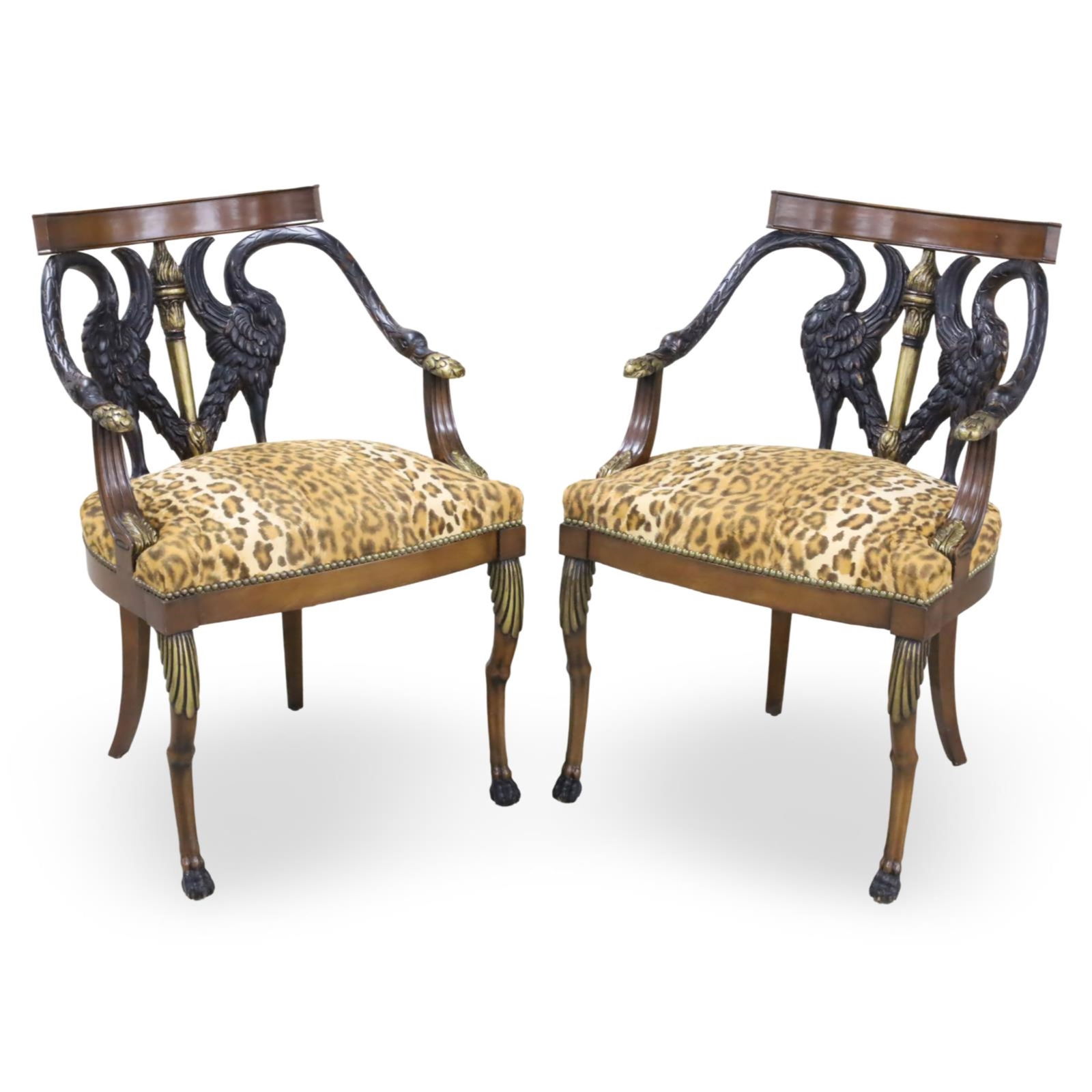 PAIR EGYPTIAN REVIVAL STYLE ARMCHAIRS (1 of 5)
