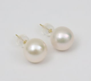 PR 10MM PEARL STUD EARRINGS