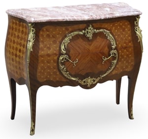 LOUIS XV STYLE MARBLE TOP COMMODE