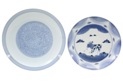 TWO ANTIQUE JAPANESE PORCELAIN PLATES