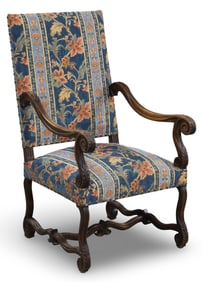 FRENCH WALNUT FAUTEUIL ARMCHAIR