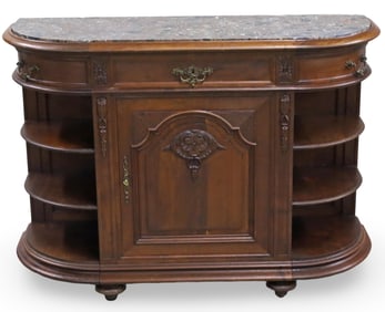 FRENCH WALNUT DEMILUNE M/T BUFFET