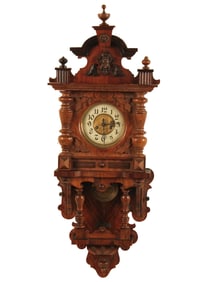 GERMAN GUSTAV BECKER WALNUT WALL CLOCK