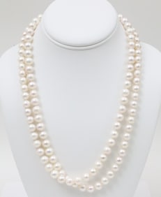 43" CONTINUOUS NATURAL PEARL NECKLACE