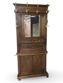 FRENCH CARVED WALNUT HALLSTAND